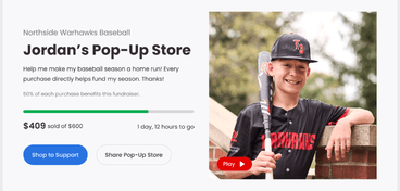 Jordan's Double Good Pop Up Store for his sports fundraiser